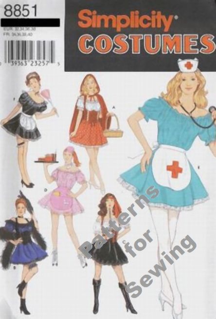 Fashion Aprons Patterns on Pattern Sewing Simplicity Woman Halloween Costume Nurse Waitress Size